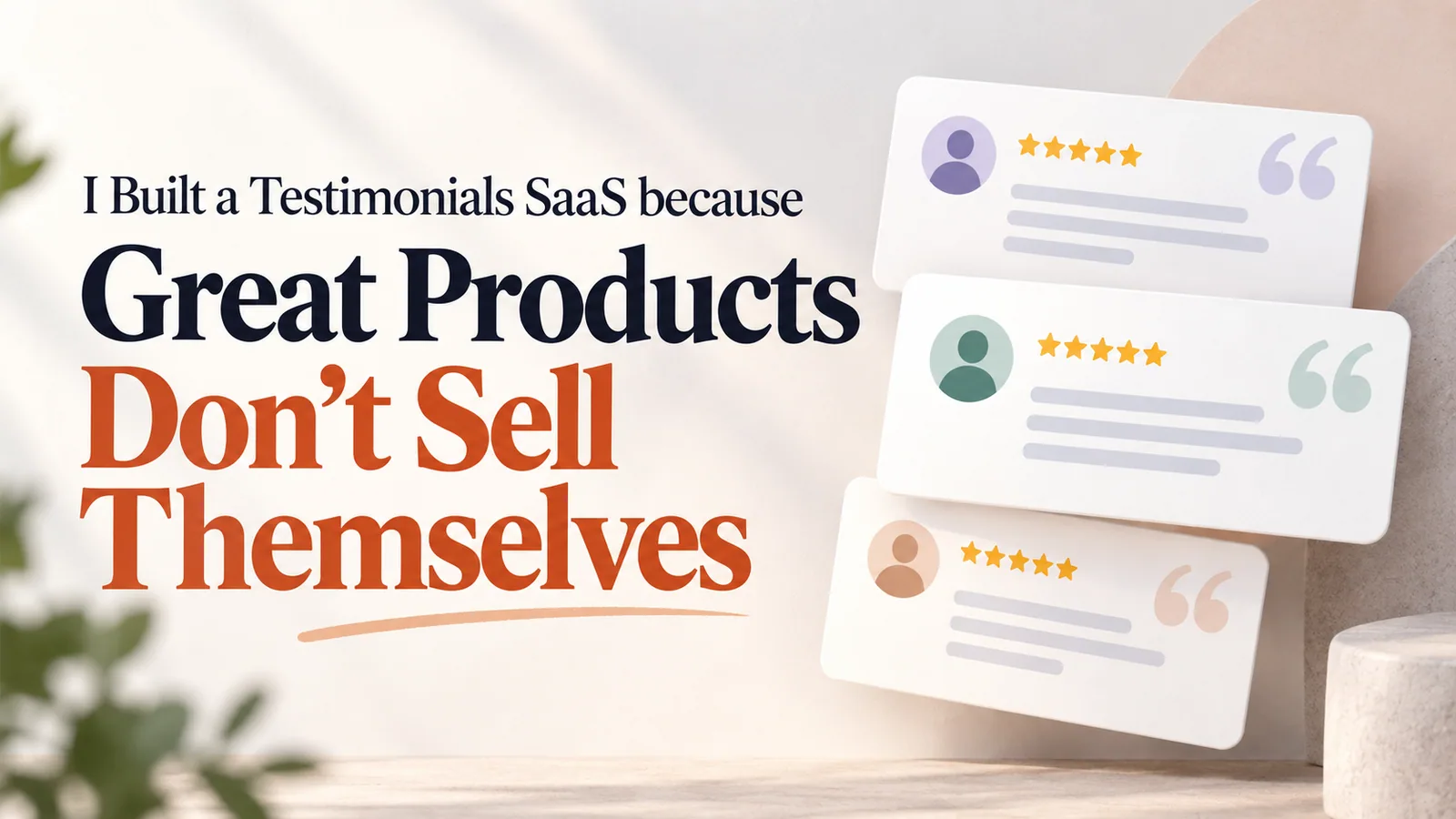 I Built an Testimonials SaaS because Great Products Don’t Sell Themselves