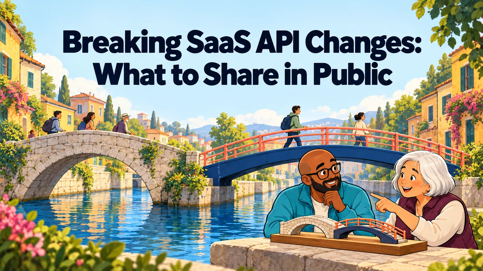 Illustrated cover for “Breaking SaaS API Changes: What to Share in Public”.