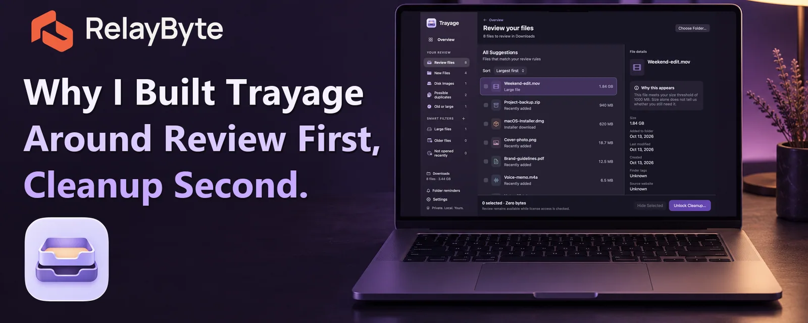 Why I Built Trayage Around Review First, Cleanup Second